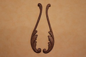 Dekor 18,5x4cm, ornament, sztukateria 2szt- D049