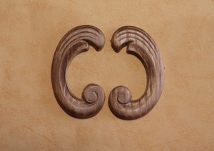 Dekor 8,5x5cm, ornament, sztukateria 2szt- D097