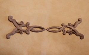 Dekor 13x7,5cm, ornament, sztukateria 2szt- D016