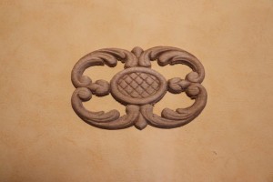 Dekor 7x10,5cm, ornament, sztukateria- D071
