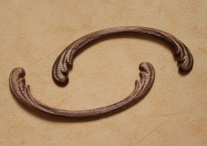 Dekor 12,5x4,5cm aplikacja sztukateria 2szt- D162