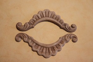 Dekor 12x5cm, ornament, sztukateria 2szt- D029
