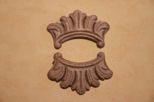 Dekor 7x4,5cm, ornament, sztukateria 2szt- D068