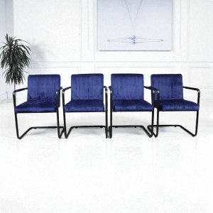 7693 WYGODNE fotele, aksamit, Stitched - Dutchbone, outlet, kpl 4 szt 
