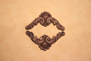 Dekor 9,5x5cm, ornament, sztukateria 2szt- D129