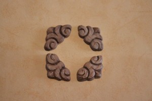 Dekor 4,5x2,5cm, ornament, sztukateria 4szt - D123