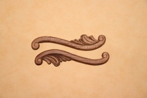 Dekor 12x3cm, aplikacja, sztukateria 2szt- D148