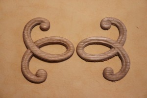 Dekor 6,5x8,5cm, ornament, sztukateria 2szt- D064