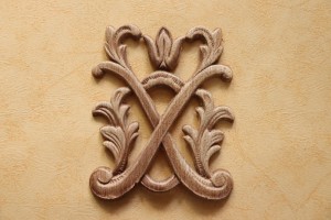Dekor 11,5x9,5cm, aplikacja, sztukateria- D209