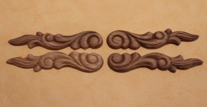 Dekor 12x2,5cm, ornament, sztukateria 4szt - D048