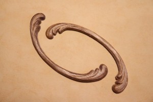 Dekor 12,5x4,5cm, ornament, sztukateria 2szt- D073