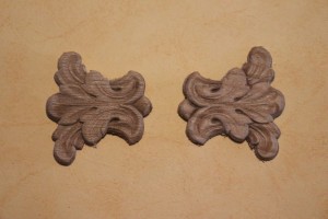 Dekor 5,5x5cm, ornament, sztukateria 2szt- D111