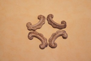 Dekor 5,5x3cm, ornament, sztukateria 4szt - D072