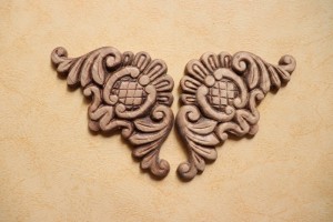 Dekor 11,5x6,5cm, ornament, sztukateria 2szt- D235