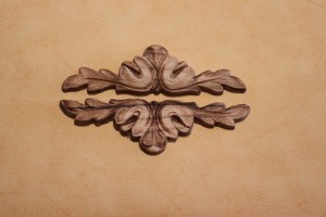 Dekor 12,5x4cm, ornament, sztukateria 2szt- D035