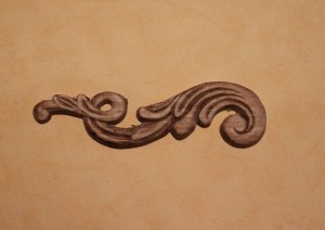 Dekor 16x4,5cm, aplikacja, sztukateria - D119a