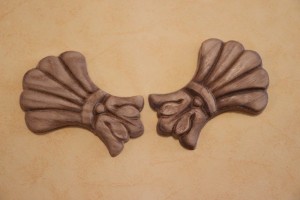 Dekor 10x7cm, ornament, sztukateria 2szt- D056